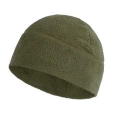 Шапка вязаная с флисом без отворота - Dark olive
