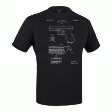 Футболка с рисунком GLOCK Pistol Legend Combat Black