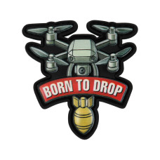 Нашивка дрон Born to drop PVC