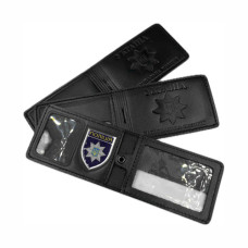 Обложка НПУ горизонтальная с пластиковым шевроном, Black, Vik-Tailor