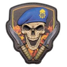 Шеврон Череп в берете НГУ объёмный, Navy Blue