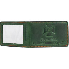 Обложка кожаная для удостоверения Пограничника, Olive Green, Vik-Tailor