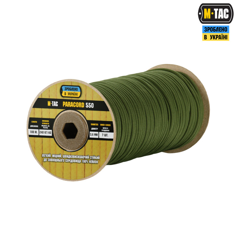 M-Tac паракорд 550 type III 100m Army Green