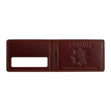 Обкладинка НПУ горизонтальна з пластиковим шевроном, Maroon Red