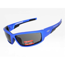 Окуляри захисні Global Vision Sly Metallic Blue (gray), сірі в оправі кольору синій металік