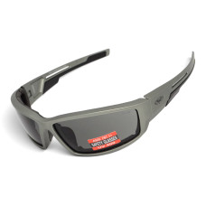 Очки защитные Global Vision Sly Metallic Gray (smoke), серые линзы в оправе cерый металлик