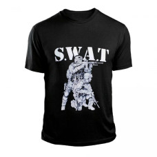 Футболка с принтом S.W.A.T. Чёрная, Black, Vik-Tailor