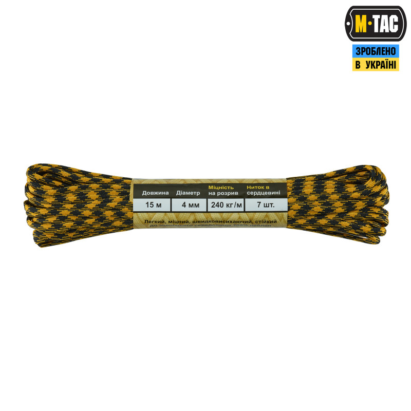 M-Tac паракорд 550 type III 15m Black/Goldenrod