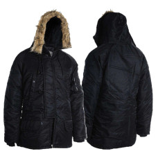 Куртка парка Аляска с мехом US N3B TEESAR® PARKA Черная