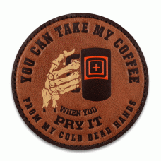 Нашивка 5.11 Tactical Cold Dead Hands Coffee Leather Patch (Brown)