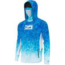 Реглан Pelagic Exo-Tech Hooded Fishing Shirt XL ц:blue dorado hex