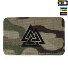 M-Tac нашивка Валькнут горизонтальная Laser Cut Multicam/Black