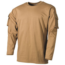 US Shirt, long-sleeved, coyote, with sleeve pockets Койот , M