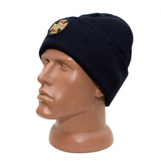  Шапка вязаная флисовая с отворотом ГСЧС - Navy Blue