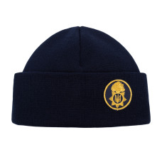 Шапка вязаная флисовая с отворотом НГУ - Navy Blue