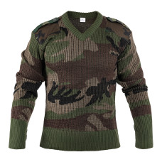 Свитер V-Neck Французской армии CCE Camo, Вудленд