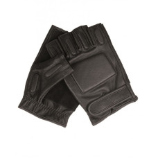 Перчатки кожаные тактические беспалые, (Black)