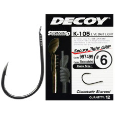 Крючок Decoy K-105 Live Bait Light #8 (12 шт/уп)