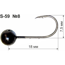 Мормышка DS S-59 #8 1.5g (3шт/уп) Лимонный
