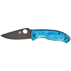 Нож Spyderco Tenacious Black Blade D2 Titanium Blue