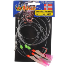 Оснастка морская Prohunter Aurora 3 pcs Flasher Rig 250cm 80lbs 6/0 Hooks