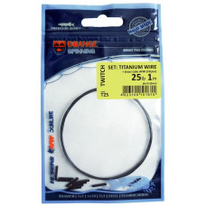 Поводковый материал UKRSPIN Orange Spinning титан AFW набор 1м 12кг(25lb)/0.38мм и 20 трубочек