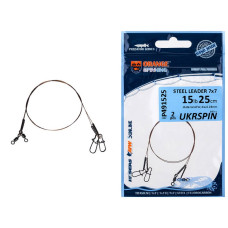 Поводок UKRSPIN Orange Spinning AFW 7х7 15см 7кг(15lb)/0.28мм (2шт/уп)