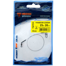 Поводок Ukrspin Orange Spinning титан с вертлюгом 16см 6кг(12lb)/0.25мм