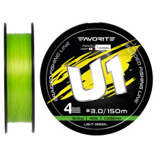 Шнур Favorite U1 PE 4x 150m (light green) #3.0/0.296mm 40lb/18.0kg