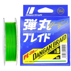 Шнур Major Craft Dangan Braid X8 200m (салат.) #1.0/0.13mm 20lb/8.4kg