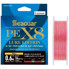 Шнур Seaguar Grandmax PE x8 Lure Edition 200m (red/lime green) #1.0/0.165mm 20lb/9.1kg