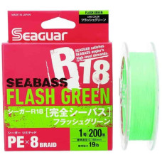 Шнур Seaguar R18 Seabass PE x8 150m (flash green) #0.6/0.128mm 11lb