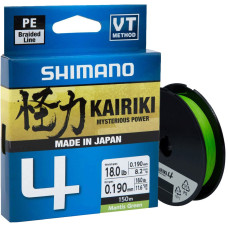 Шнур Shimano Kairiki 4 PE 150m (Mantis Green) 0.215mm 16.7kg
