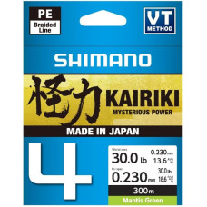 Шнур Shimano Kairiki 4 PE 300m (Mantis Green) 0.23mm 18.6kg