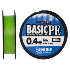 Шнур Sunline Basic PE HG 150m (салат) #0.4/0.108mm 6LB 2,9KG(Max)