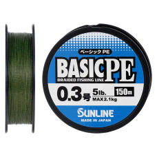 Шнур Sunline Basic PE HG 150m (темн.-зел) #0.3/0.094mm 5LB 2,1KG(Max)