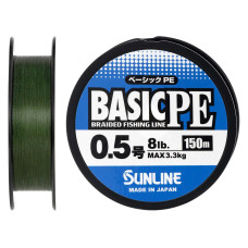 Шнур Sunline Basic PE HG 150m (темн.-зел) #0.5/0.121mm 8LB 3,3KG(Max)