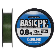 Шнур Sunline Basic PE HG 150m (темн.-зел) #0.8/0.153mm 12LB 6KG(Max)