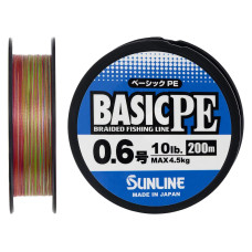 Шнур Sunline Basic PE HG 200m (мульти.) #0.6/0.132mm 10LB 4,5KG(Max)