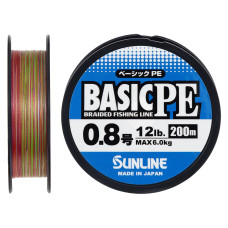 Шнур Sunline Basic PE HG 200m (мульти.) #0.8/0.153mm 12LB 6KG(Max)