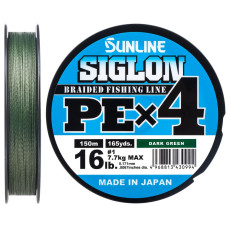 Шнур Sunline Siglon PE х4 150m (темн-зел.) #0.5/0.121mm 8lb/3.3kg