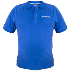 Тенниска поло Shimano Short Sleeve Polo Blue XL