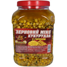 Зерновая смесь 3KBaits Зерновой Микс Кукуруза с Горохом банка 3л