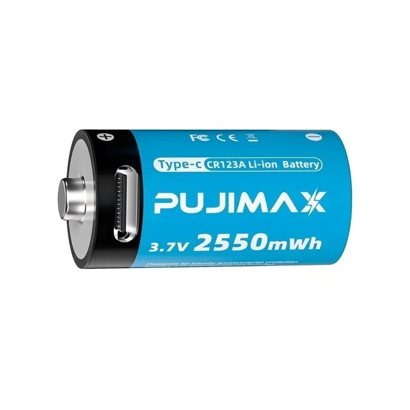 Акумуляторна батарея CR123A PUJIMAX 3,7v, 2550 mah Litium Type-C арт. PU-Cr123a