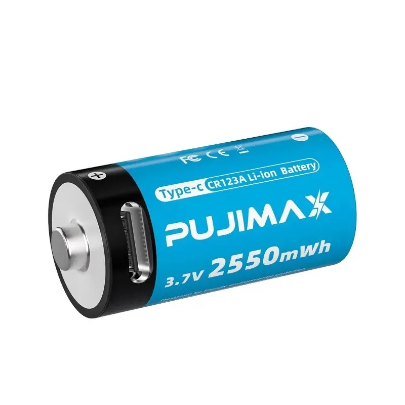 Акумуляторна батарея CR123A PUJIMAX 3,7v, 2550 mah Litium Type-C арт. PU-Cr123a