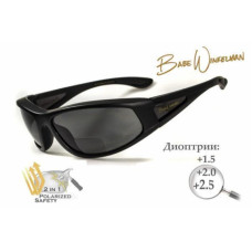 Бифокальные поляризационные защитные очки 3в1 BluWater Winkelman-2 (+2.0) Polarize (gray) серые