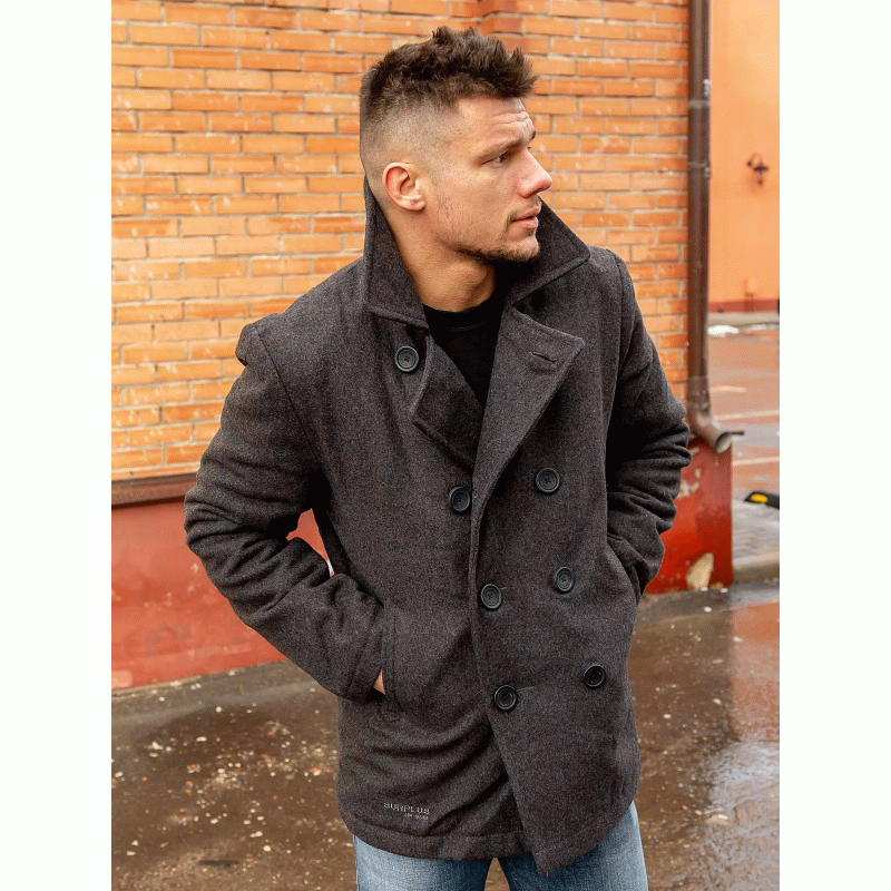 Бушлат двубортный SURPLUS PEA COAT, [023] Anthracite, Surplus Raw Vintage®