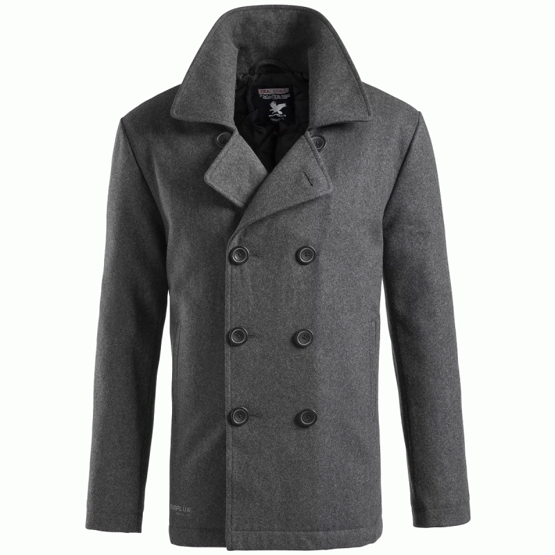 Бушлат двубортный SURPLUS PEA COAT, [023] Anthracite, Surplus Raw Vintage®