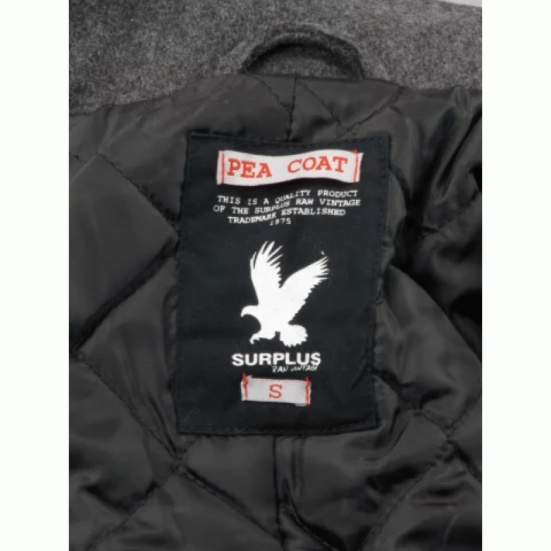 Бушлат двубортный SURPLUS PEA COAT, [023] Anthracite, Surplus Raw Vintage®