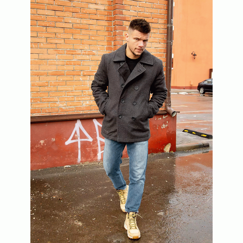 Бушлат двубортный SURPLUS PEA COAT, [023] Anthracite, Surplus Raw Vintage®